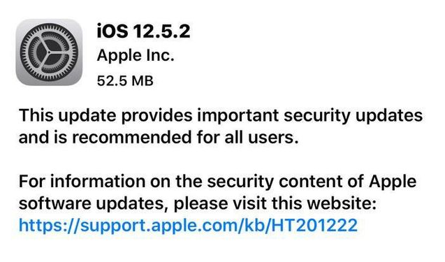 青松路街道苹果手机维修分享iOS12.5.2发布，建议所有老苹果用户安装 